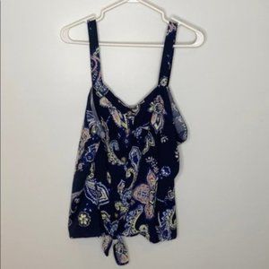 Reitmans Women Buttoned-Down Floral Printed Cami with Front Tie Plus Size 2X